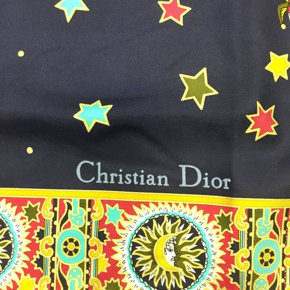 119160E V Christian Dior Scarf Multicolor Silk 100% - Picture 6 of 9